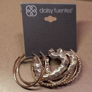 Daisy Fuentes Gold Hoop Earrings Set